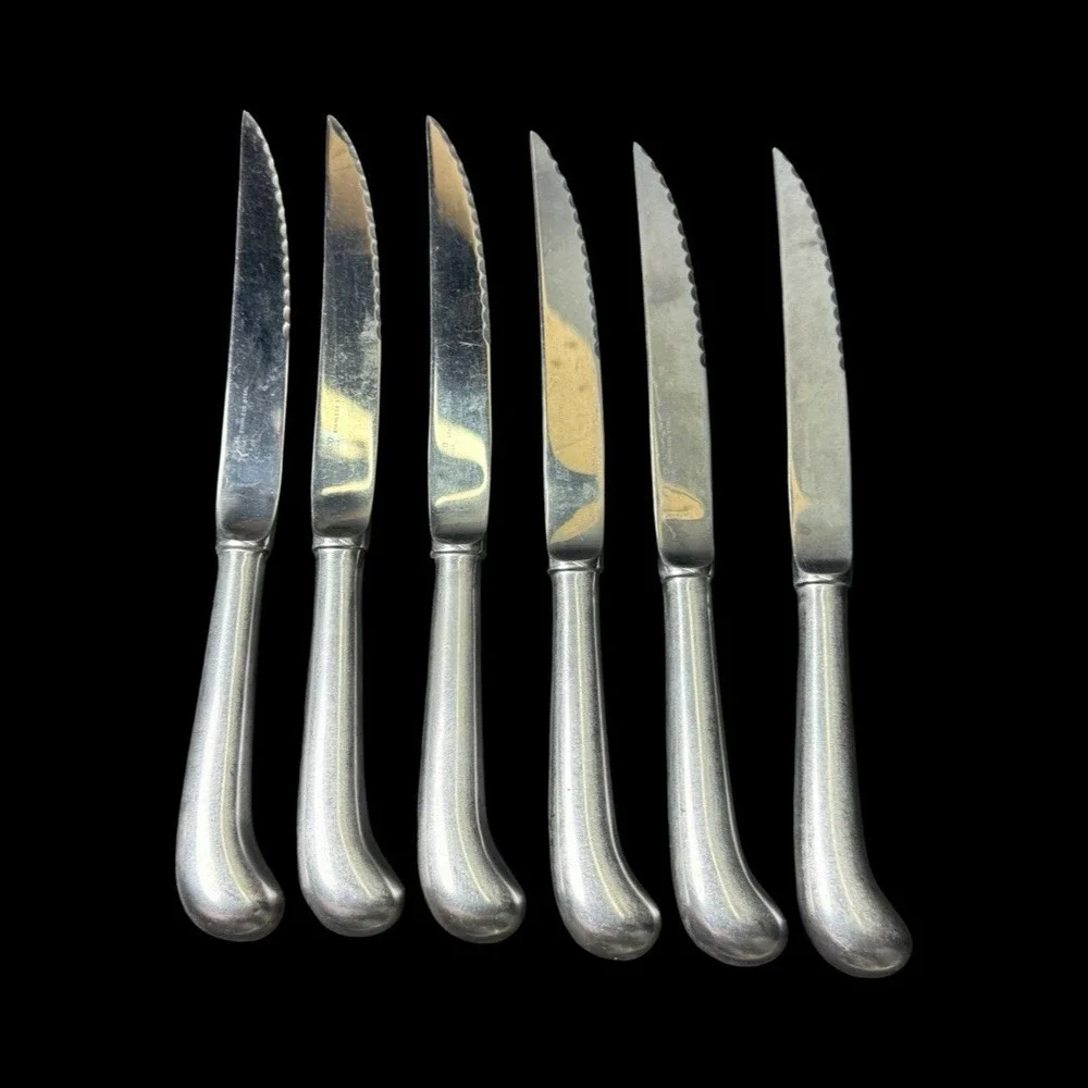 Ekco Eterna Colonial Richmond Hollow Handle Steak Knife Lot of 6